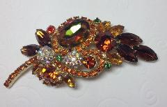 Topaz Oval Multi-Color/Shaded Brooch