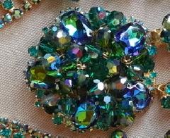 Green Cabochons Brooch