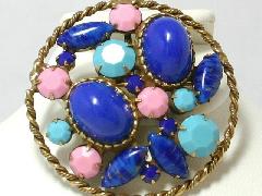 Multiple Colors Cabochons Pin Pendant