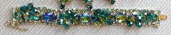 Green Oval Multi-Color/Shaded Bracelet Flat Push In