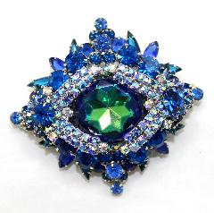 Blue Dentelle Multi-Color/Shaded Brooch
