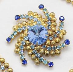 Blue Chatons Only Rivoli/Margarita Brooch