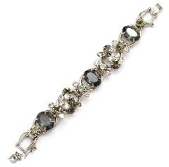Gray (black Diamond) Oval Bracelet 5 Link
