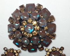 Topaz Emerald Cut Multi-Color/Shaded Brooch