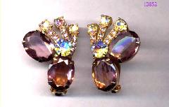 Purple (cardinal) Oval Earrings Clip