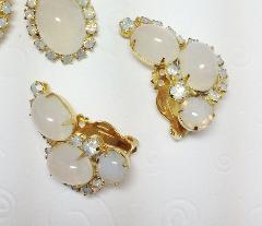Clear Cabochons Earrings Clip