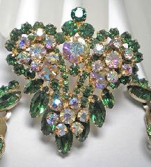 Green Navettes Brooch