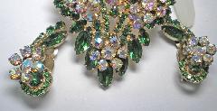 Green Navettes Earrings Clip