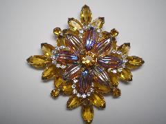 Topaz Navettes Molded/Cut Brooch
