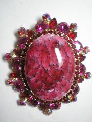 Pink Cabochons Spotted Pin Pendant