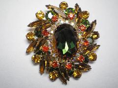 Fall Oval Multi-Color/Shaded Brooch