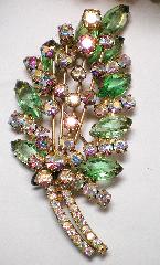 Green Navettes Brooch