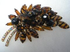 Topaz Navettes Striped Brooch