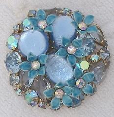 Blue Cabochons Brooch