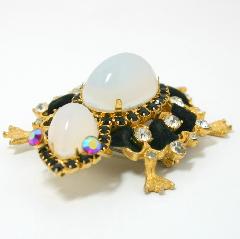 Black (jet) Cabochons Brooch