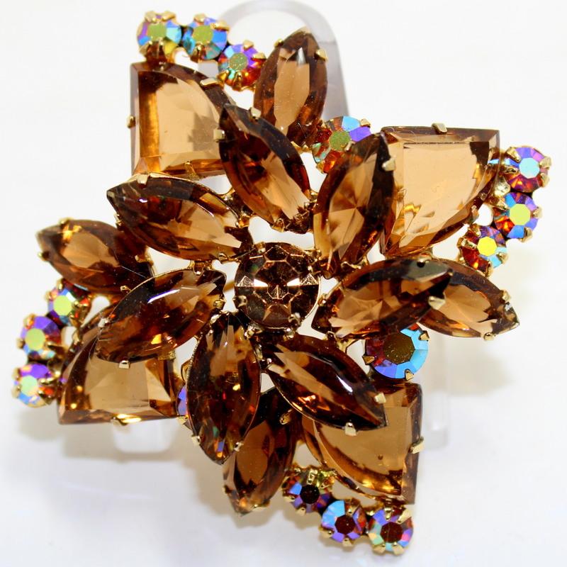 Front view of Topaz Pie Brooch
