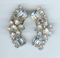 Clear Baguettes Earrings Clip
