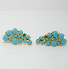 Turquoise Chatons Only Earrings Clip