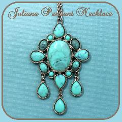 Turquoise Oval Plastic Pendant