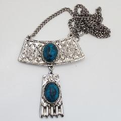 Turquoise Cabochons Plastic Necklace