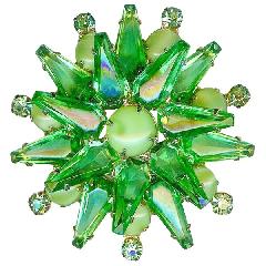 Green Pentagon Brooch