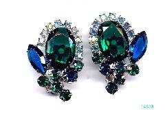 Blue Oval Earrings Clip