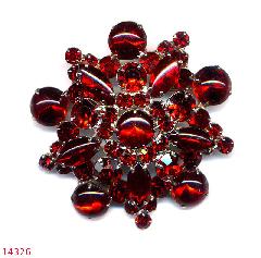Red Cabochons Brooch