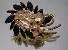 Black (jet) Navettes Brooch