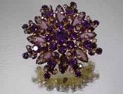 Purple (cardinal) Navettes Brooch