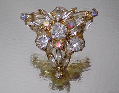 Clear Navettes Brooch