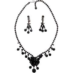 Black (jet) Chatons Only Necklace