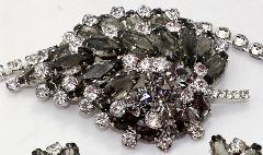 Gray (black Diamond) Hexagon Brooch