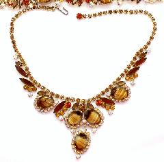Topaz Oval Striped Necklace