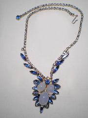 Blue Cabochons Plastic Necklace