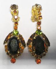 Fall Oval Multi-Color/Shaded Earrings Clip