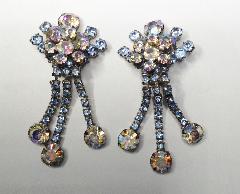 Blue Chatons Only Earrings Clip