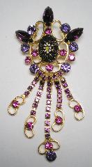 Purple (cardinal) Cabochons Molded/Cut Brooch