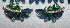 Blue Hexagon Earrings Clip