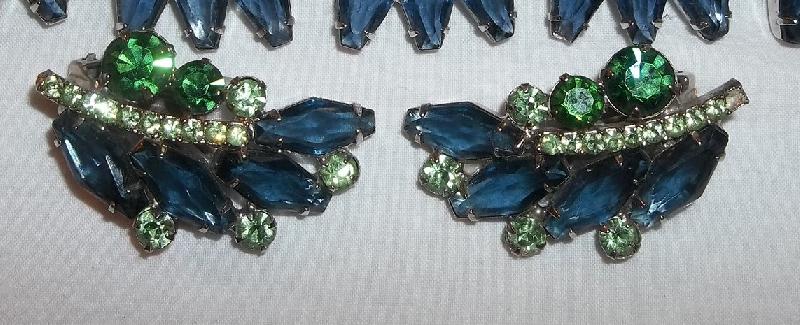 Front view of Blue Hexagon Earrings Clip