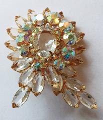 Clear Oval Brooch