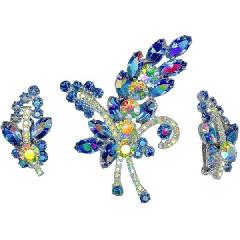 Blue Navettes Earrings Clip