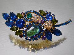 Blue Navettes Multi-Color/Shaded Brooch