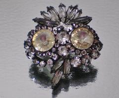 Clear Navettes Rivoli/Margarita Brooch