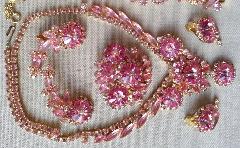 Pink Navettes Rivoli/Margarita Necklace