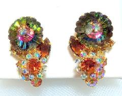 Topaz Navettes Rivoli/Margarita Earrings Clip