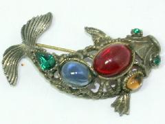 Multiple Colors Cabochons Brooch