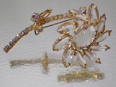 Clear Oval Brooch