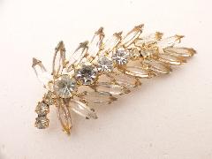 Clear Navettes Brooch