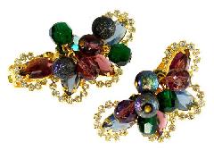 Multiple Colors Navettes Earrings Clip
