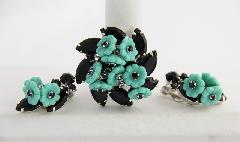 Black (jet) Navettes Earrings Clip